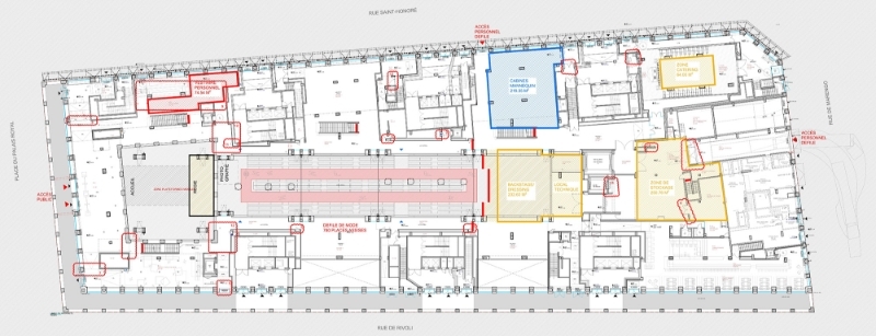 Plans by Ateliers Jean Nouvel to host fashion shows on the ground floor of the future Fondation Cartier.
